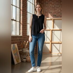 Calvin Klein Black Lightweight Vest Textured Dressy Office Womens Spring Summer